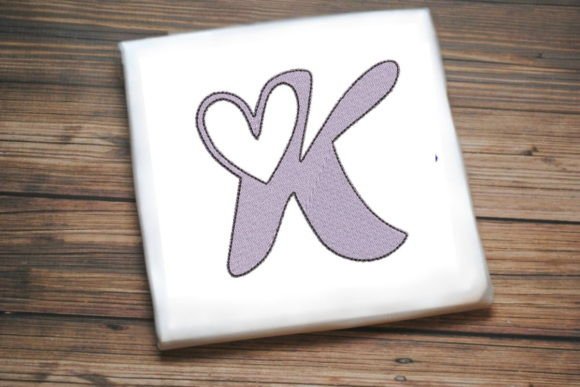 Letter K with Beautiful Heart Embroidery Review