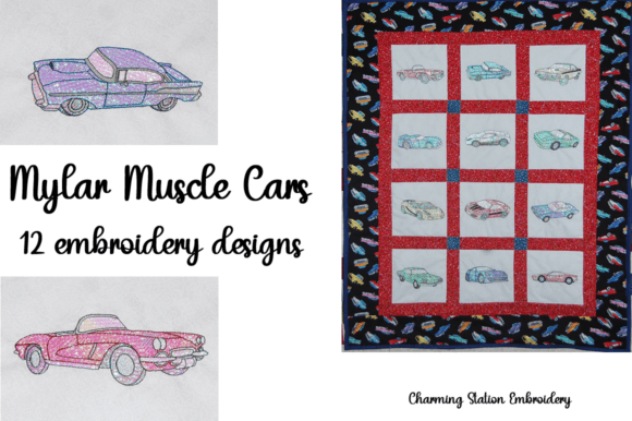 Review: Mylar Muscle Cars Embroidery Set